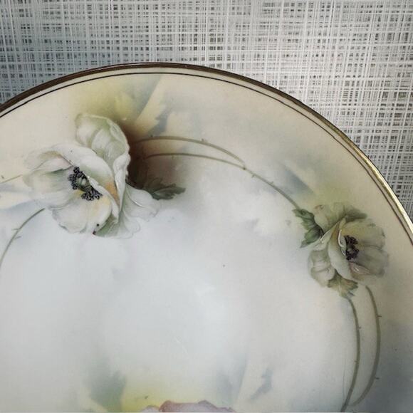 ROYAL RUDOLSTADT PRUSSIA Flowers Hand Painted Cake Plate Porcelain VTG/Antique - Picture 9 of 10